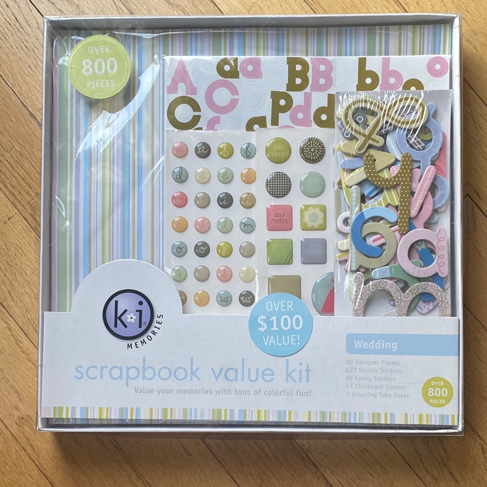 KI Memories Wedding Scrapbook Kit 800+ Pieces Stickers Paper Craft Value Set - Picture 3 of 9